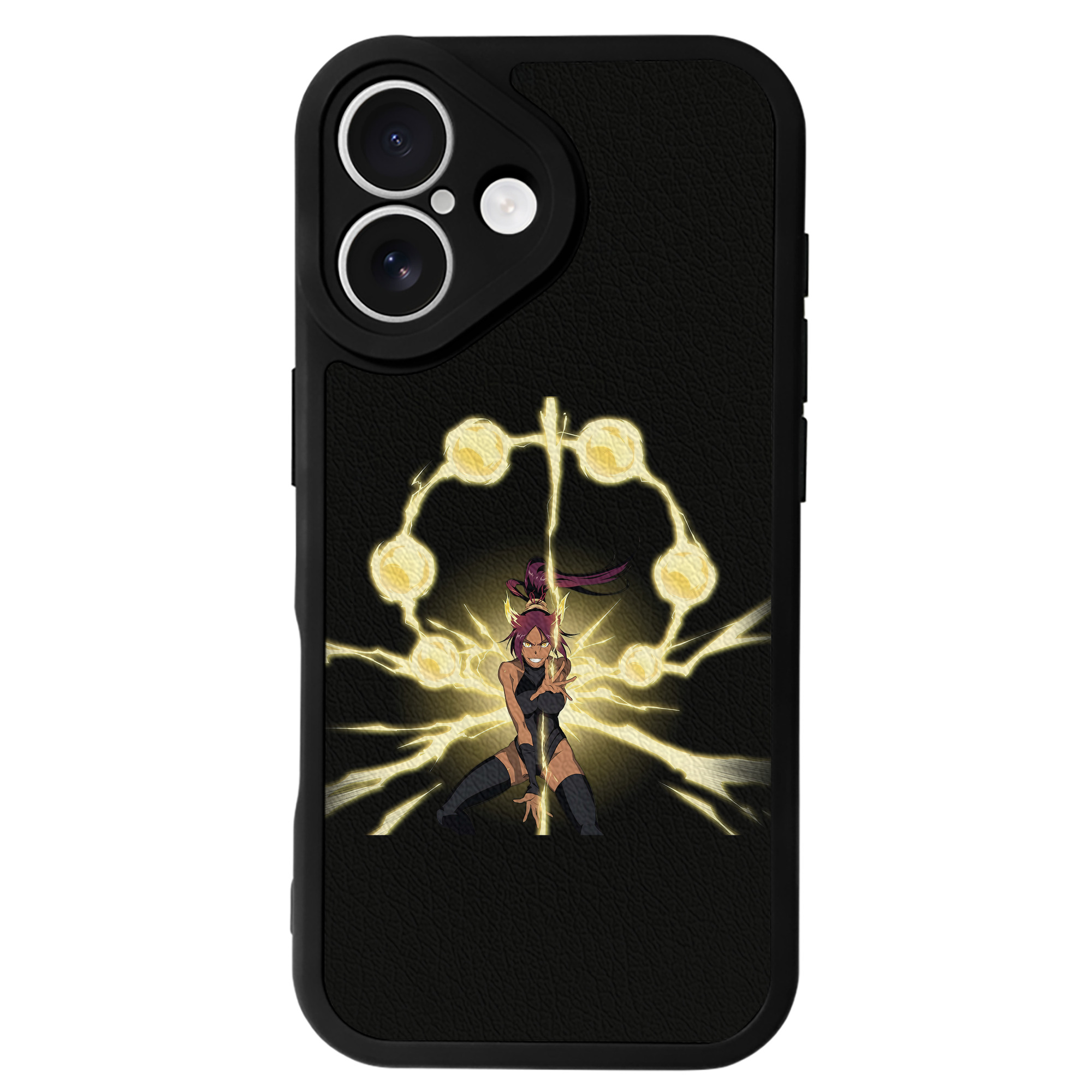 （画像用） ブリーチ 四楓院 夜一（しほういん よるいち） BLEACH Shihouin Yoruichi 【iPhone 16シリーズ対応】シリコンスマホケース（レザー調） 材質：シリコン